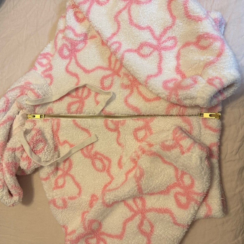 LoveShackFancy Pink and White Teddy Jacket - Picture 7 of 7